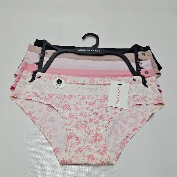 Lucky Brand Woman Floral Hipsters Set - Pink and Black - Picture 2 of 10
